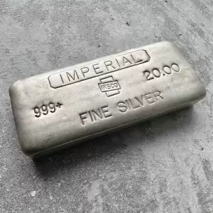 irsco imperial refining 20 oz 999 silver poured bar incredible condition.1 result