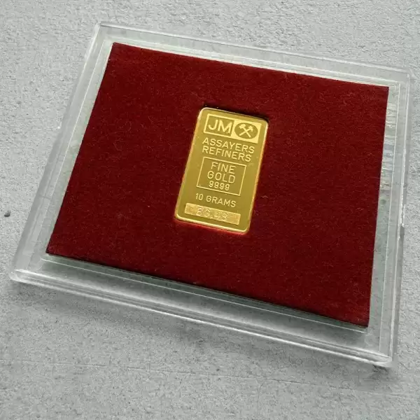 johnson matthey 10 gram gold bar struck 9999 rare special serial bg 48.1 result