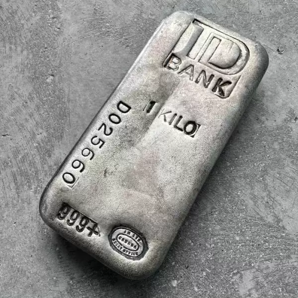 johnson matthey td toronto dominion bank kilo 999 fine silver poured bar.1 result