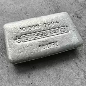 vintage 10 oz 999 silver engelhard poured jm bar.1 result