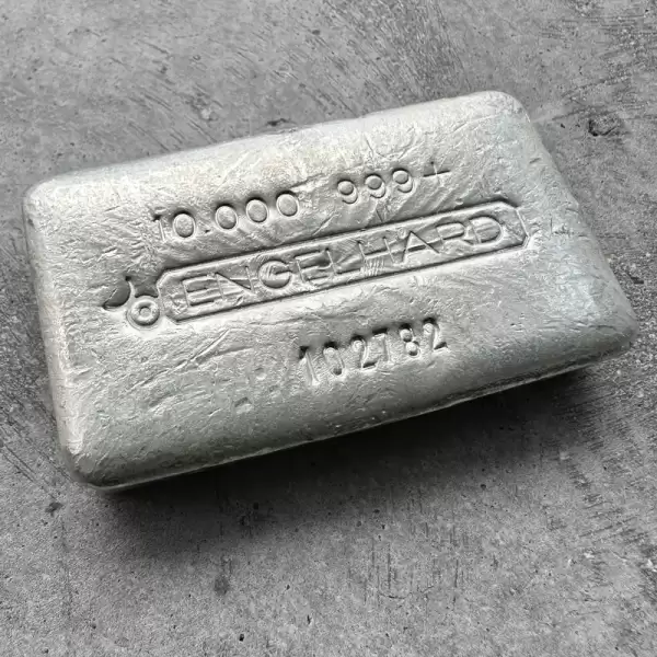 vintage 10 oz 999 silver engelhard poured jm bar.1 result