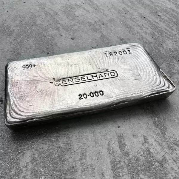 vintage 20oz engelhard silver poured bar incredible pour lines.1 result