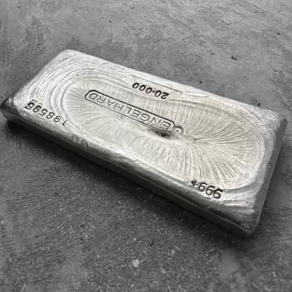 vintage 20oz engelhard silver poured bar stunning pour lines.3 result