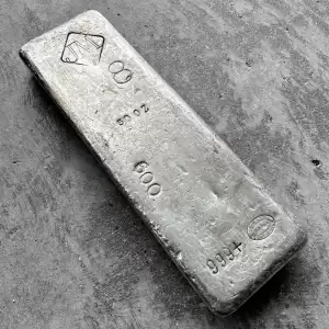 vintage 50 oz 999 silver johnson matthey poured bar horizontal 600 serial.1 result