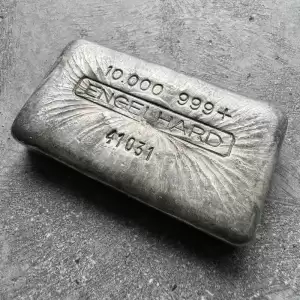 10 oz engelhard 999 silver poured bar 5 digit 41 serial nice pour lines 21 result