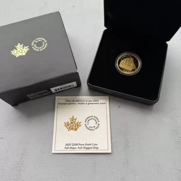 2023 200 pure gold tall ships queen elizabeth canada coin full rigged ship3 result