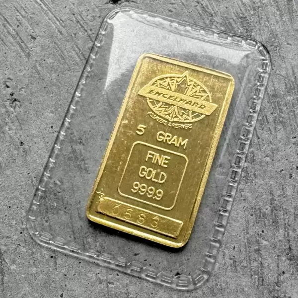 Vintage Engelhard 5 gram gold sealed ba1 result