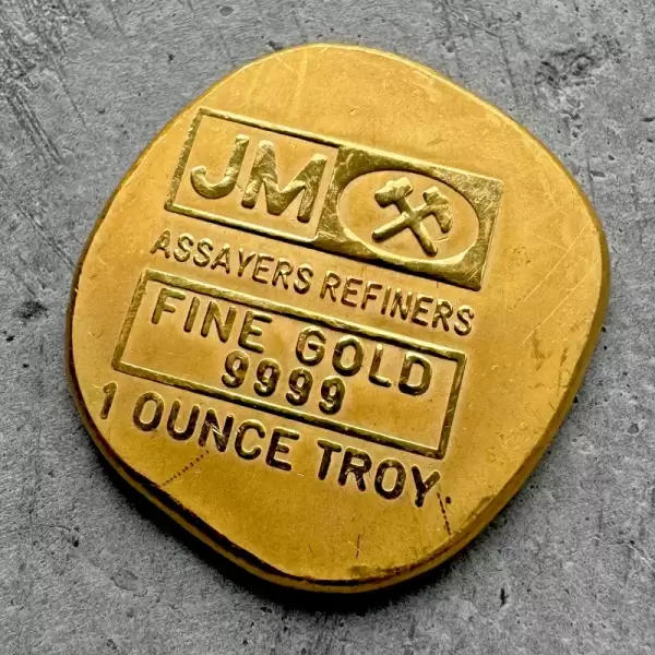 johnson matthey 1oz vintage mining gold bar 1 oz 9999 poured like style button 51 result