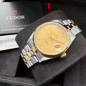 tudor prince date day two tone 76213 box papers1 result