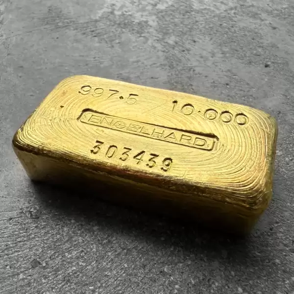 vintage engelhard 10 oz gold poured bar 9999 10oz1 result