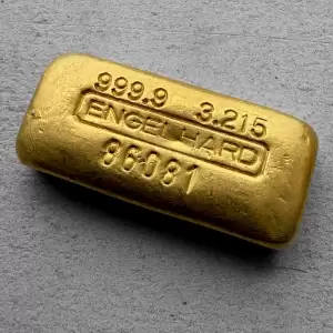 vintage engelhard 3 215 oz gold poured bar 9990 21 result